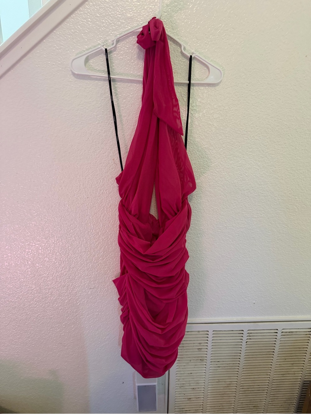 Forever21 Hot Pink Ruched Halter Dress